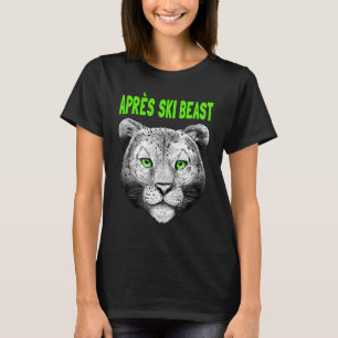 T-shirt Style Vert Apres Ski Snow Leopard