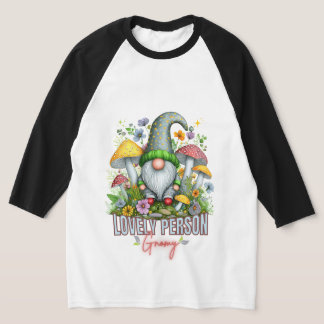 T-shirt Style vintage Belle Gnome avec Champignons Art
