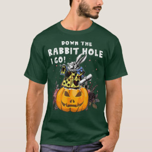 T-shirt Style vintage Haunted Halloween Alice White Rabbit