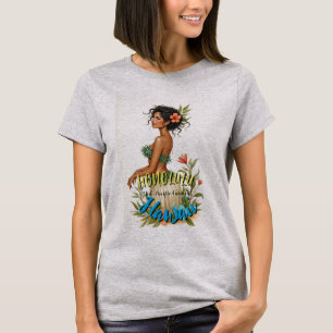 T-shirt Style vintage Hawaiian Travel Honolulu Hula Girl