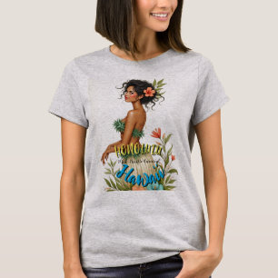 T-shirt Style vintage Hawaiian Travel Honolulu Hula Girl