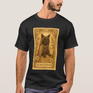 T-shirt Style Vintage La Grande Prêtresse Tarot Black Cat