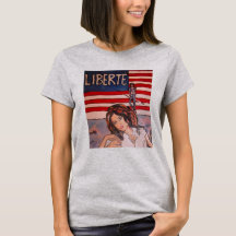 Style Vintage Liberté Portrait avec Drapeau Améric