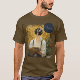 T-shirt Style Vintage romantique Art de la lecture de garç