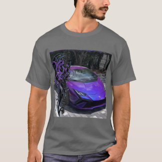T-shirt Style violet de l'huile tribale noir conception