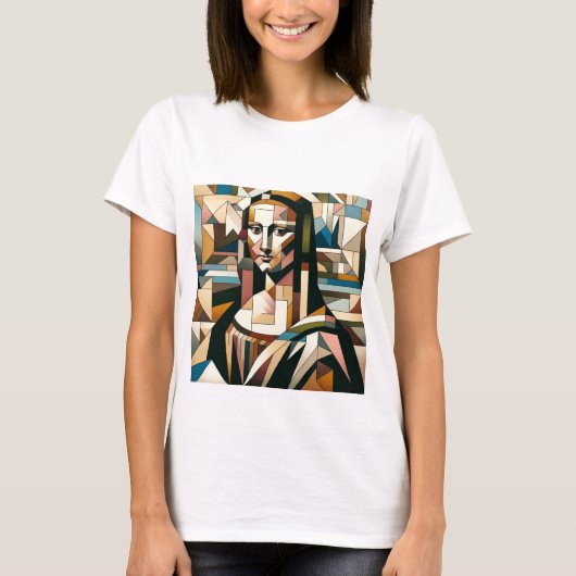 T-Shirt Style Vitrail Moderne de la Joconde (Devant)
