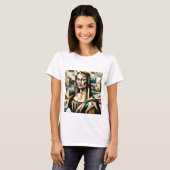 T-Shirt Style Vitrail Moderne de la Joconde (Devant entier)