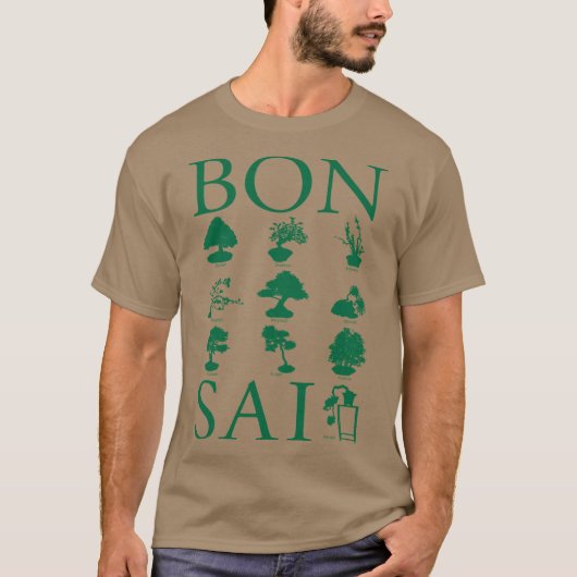 T-shirt Styles de base de l'arbre Bonsai (Devant)
