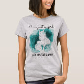 T-shirt Stylisé turquoise - Juste une fille qui aime son c (Devant)