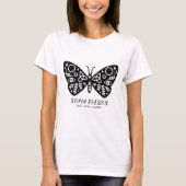 T-shirt Stylish Black Butterfly Brandé Salon Uniform (Devant)