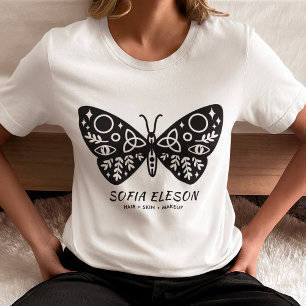 T-shirt Stylish Black Butterfly Brandé Salon Uniform