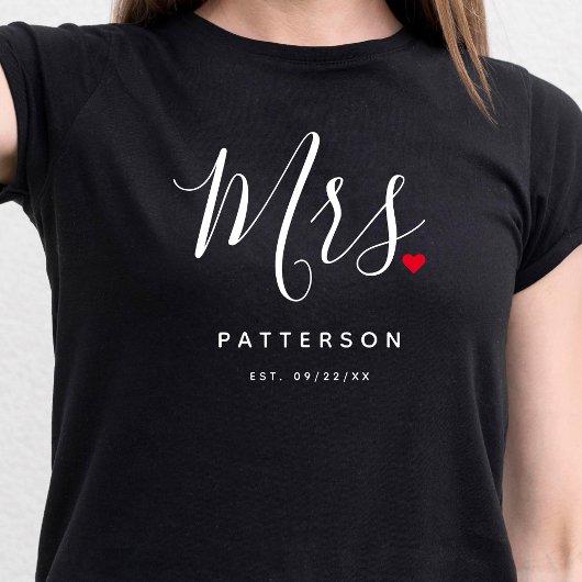 T-shirt Stylish Mme Custom Nom et Mariage de date