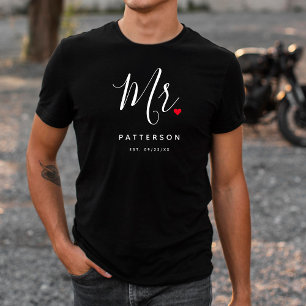 T-shirt Stylish Mr Custom Nom et Mariage de date