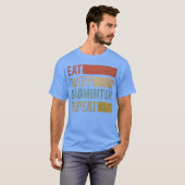T-shirt Stylish Retro 70s Eat Sleep Badminton Repeat retro (Devant entier)