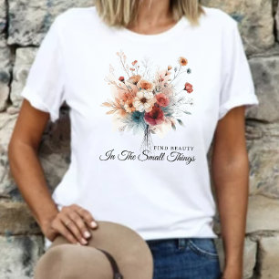 T-shirt Stylish Vintage Floral Trouver Beauté Positive Cit