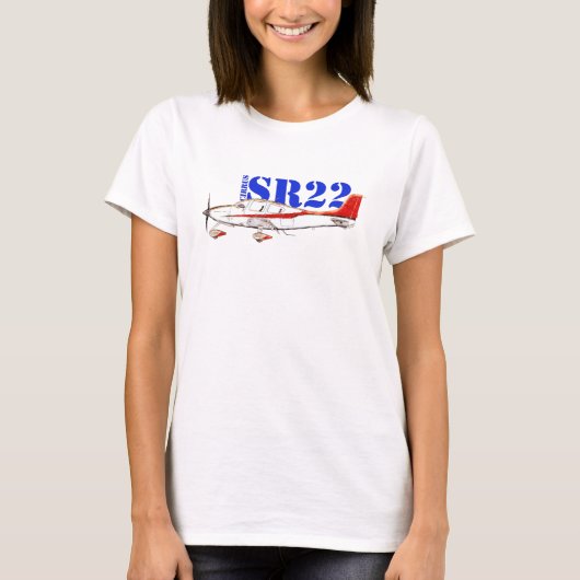 T-shirt Stylized Cirrus SR22 Plane with Bold Typography (Devant)