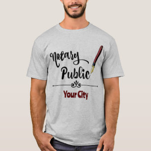 T-shirt Stylo d'encre Notaire Public Bourgogne Ville Custo