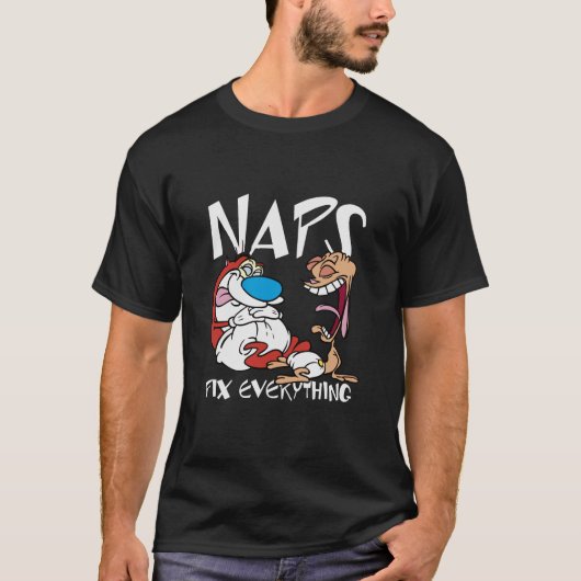 T-shirt Stylo Et Naps Stimpy Fixer Tout Bébé Diapeurs Ho (Devant)