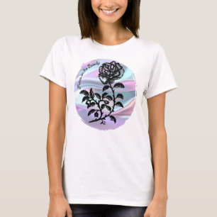 T-shirt Stylo et Rose d'encre sur Pastel - Focus sur la Be