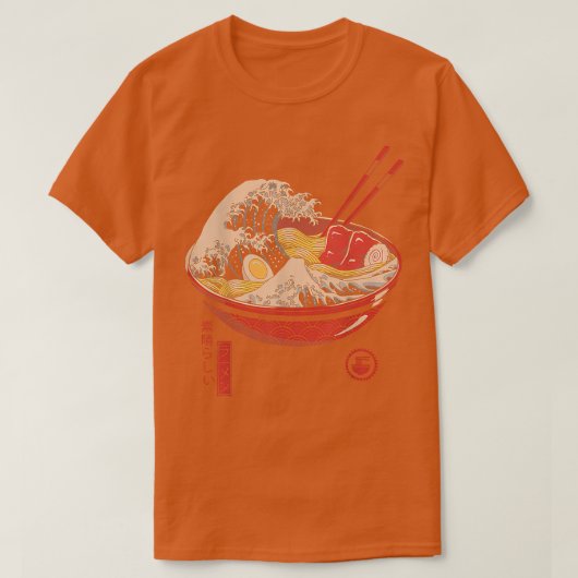 T-shirt Subarashii Ramen Great Ramen Wave Japonais 1549 (Design devant)