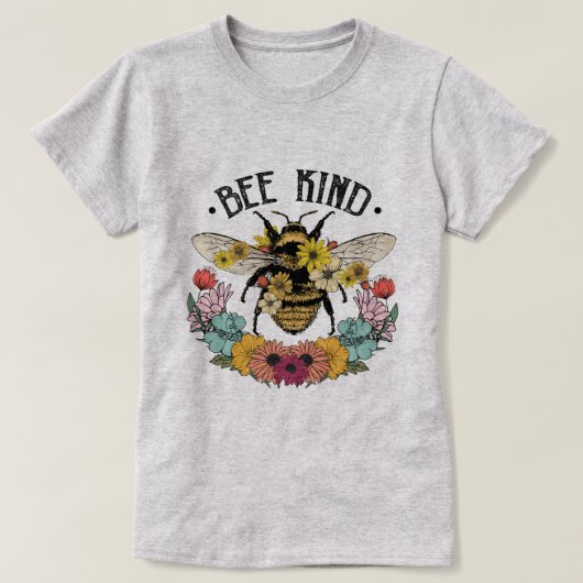 T-shirt Sublimation des fleurs sauvages de l'abeille (Design devant)