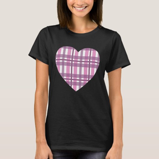 T-shirt Sublimation Valentine Plaid Heart Nr 2 L (Devant)