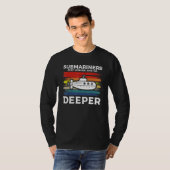 T-shirt Submariners Stay Longer And Go Deeper Navy Submari (Devant entier)
