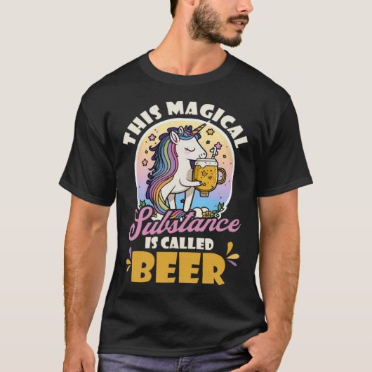 T-shirt Substance Magique appelée Bière Design Unicorn (Devant)