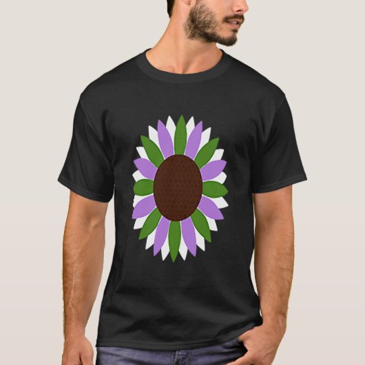 T-shirt Subtil Tournesol Genderqueer Pride Mois Queer Fla (Devant)