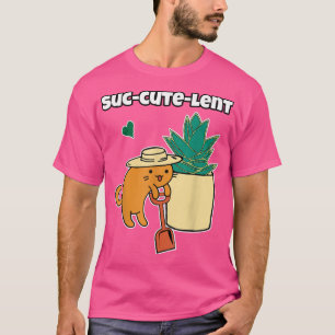 T-shirt Succulent et mignon Cartoon Chat Jardin Plante Pos