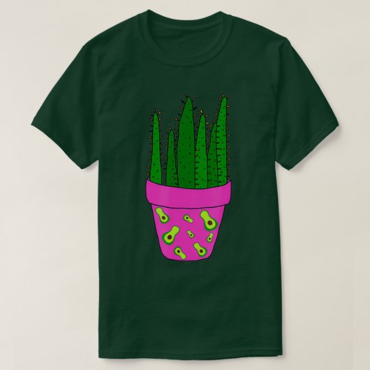 T-shirt Succulents Avec Pot Avocado (Design devant)
