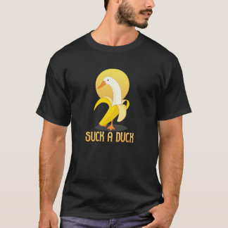 T-shirt sucer un canard, canard bananier, chemise drôle