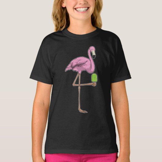 T-shirt Sucette glacée flamant rose (Devant)