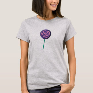 T-shirt Sucette violette torsadée avec du rose