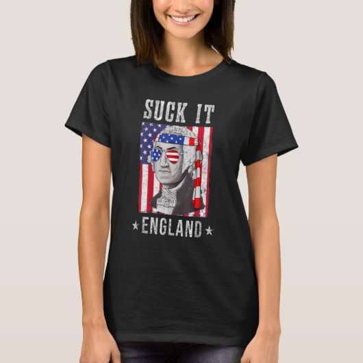 T-shirt Suck It England 4 juillet George Washington 177 (Devant)