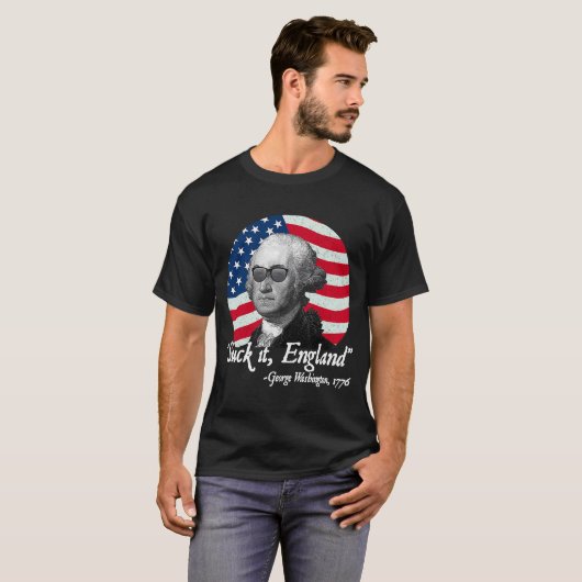 T-shirt Suck It England 4 juillet George Washington USA (Devant entier)