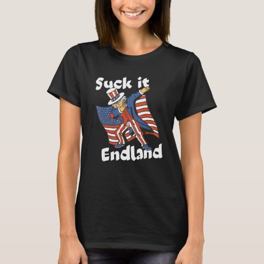 T-shirt Suck It England Dabcle Oncle Sam 4 juillet Am (Devant)