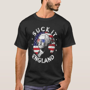 T-shirt Suck It England Drapeau américain George Washingto