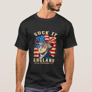 T-shirt Suck It England Drôle 4 juillet George Washingto