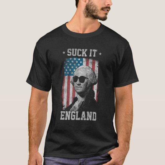 T-shirt Suck It England Drôle 4 juillet George Washingto (Devant)