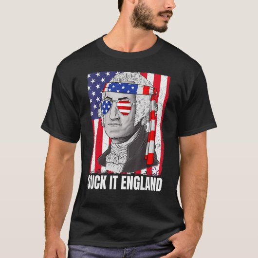 T-shirt Suck It England George Washington Drapeau américai (Devant)