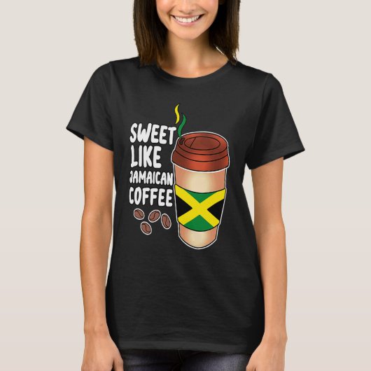 T-shirt Sucré Comme Café Jamaïcain Brasser Café Bio Bea (Devant)
