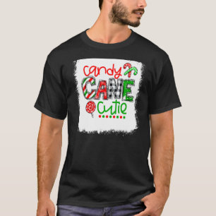 T-shirt Sucre de canne bleu Cutie Joyeux Noël Noël Noël No