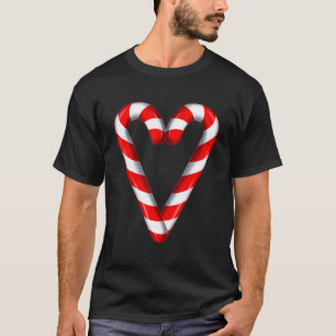 T-shirt Sucre de canne Coeur Joyeux Et Costume De Bonbons