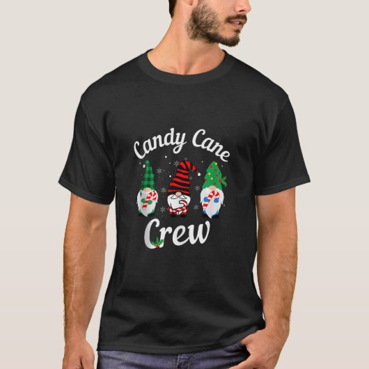 T-shirt Sucre de canne Crew Christmas Candy Love Gnome Mat (Devant)