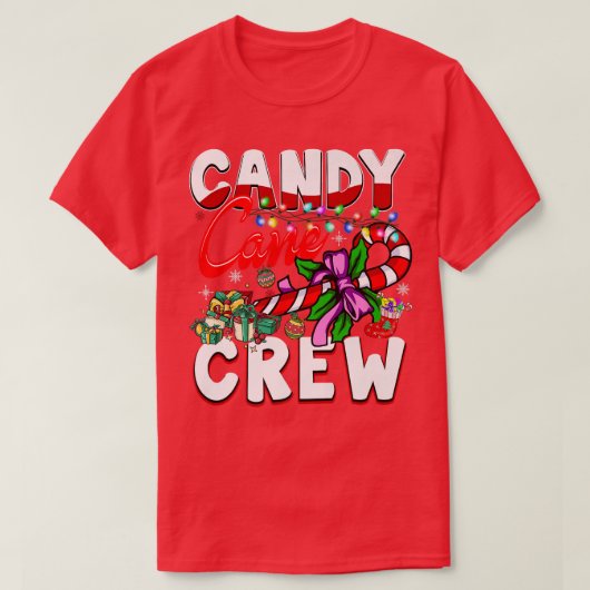 T-shirt Sucre de canne Crew Christmas Candy Lover Enfants (Design devant)