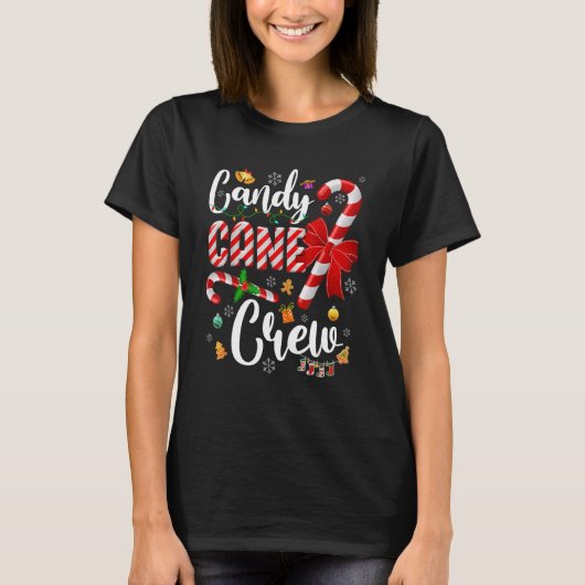 T-shirt Sucre de canne Crew Christmas Sweet Candy Light (Devant)