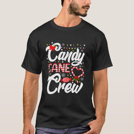 T-shirt Sucre de canne Crew Funny Christmas Candy Lover X (Devant)