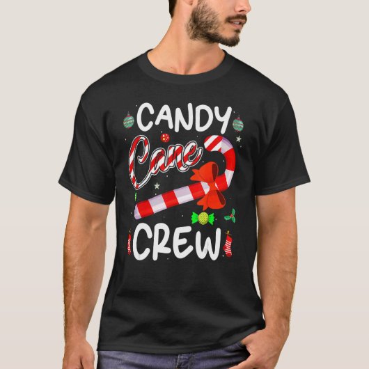 T-shirt Sucre de canne Crew Funny Christmas Candy Lover X (Devant)