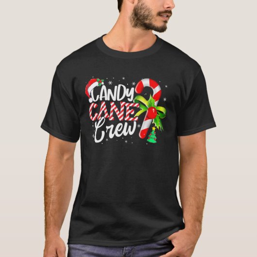 T-shirt Sucre de canne Crew Funny Christmas Candy Lover X (Devant)